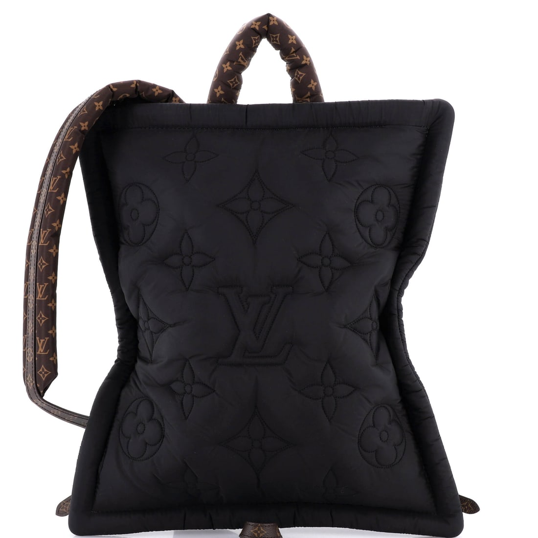 Louis Vuitton Pillow Backpack Monogram Quilted Econyl Nylon: This is the Pillow as the line is meant to read - the soft, quilted backpack silhouette built from Econyl-regenerated nylon, in the proportions Louis Vuitton has held since debut. It carries Monogram 