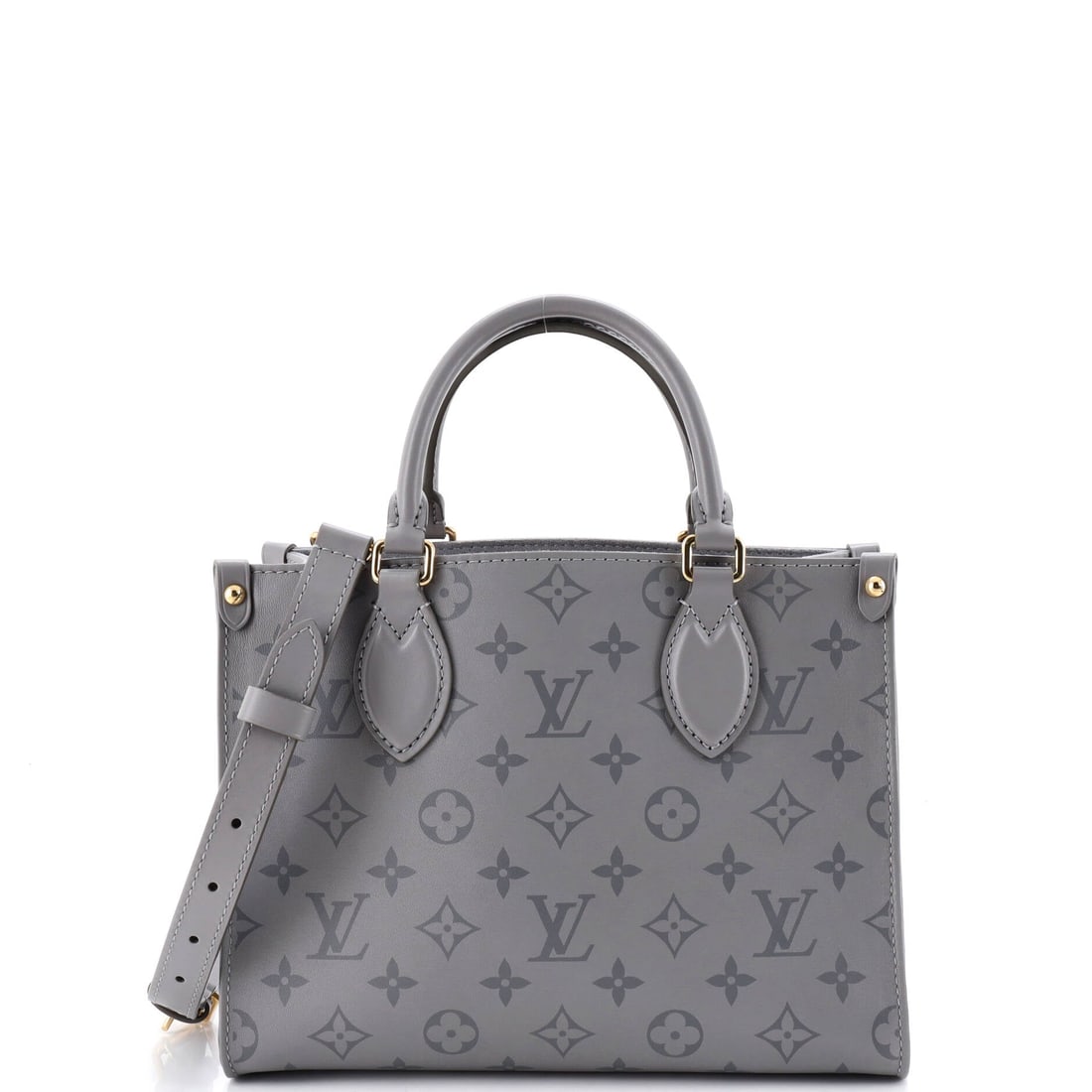 Louis Vuitton OnTheGo Tote Monogram Ink Leather: There is a reason the OnTheGo keeps returning to the conversation, and this Louis Vuitton example is part of it: the open-tote architecture with twin handles top and shoulder, sized to carry a laptop 