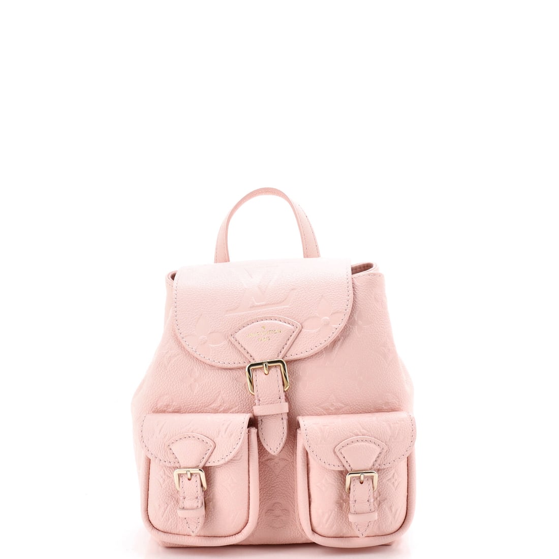 Louis Vuitton Backup Backpack Monogram Empreinte Leather: At full read, the Backup is exactly what the line has always promised: the slim backpack silhouette sized to wear as a second skin rather than a piece of luggage. Built from Monogram Empreinte - Vuitt