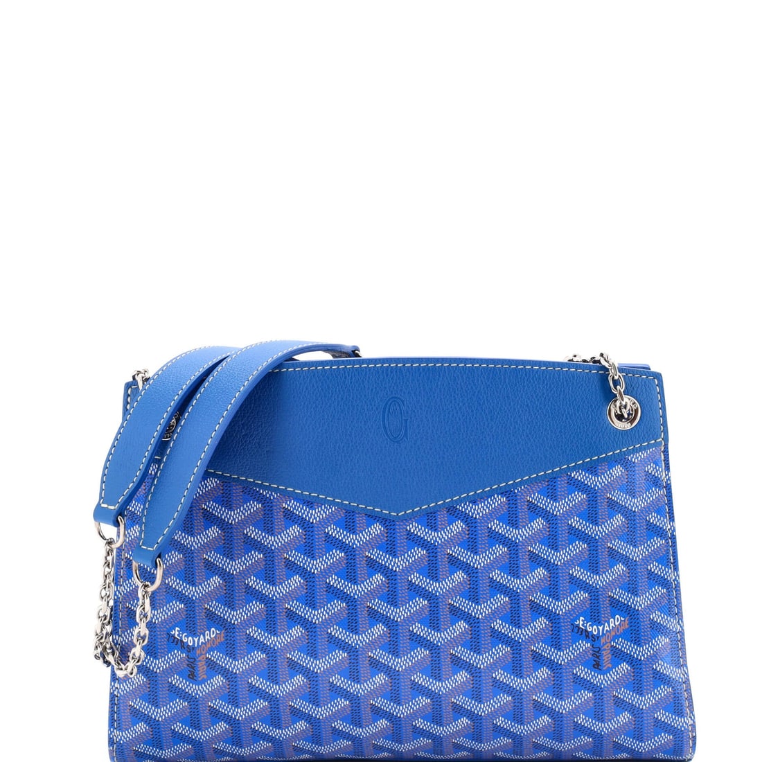 Goyard Structured Rouette Chain Shoulder Bag Coated Canvas: Few Goyard silhouettes are as cleanly resolved as the Rouette - the chain-strap shoulder silhouette finished in the house's hand-painted Y-chevron canvas. Worked in the house's hand-painted coated cot