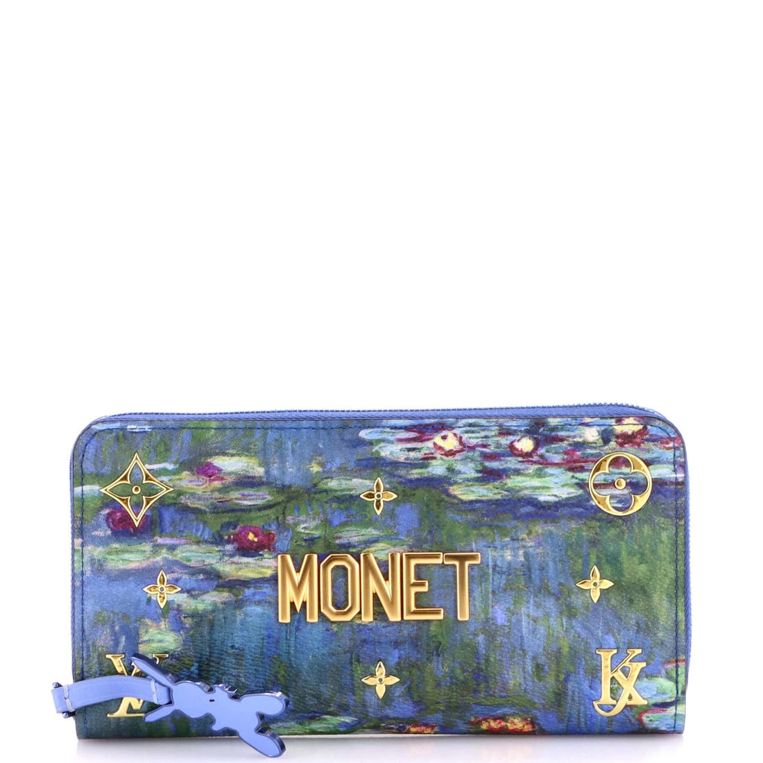 Louis Vuitton Zippy Wallet Limited Edition Jeff Koons Monet Print Canvas: Read this Wallet against its lineage and the design choices line up exactly: the slim, zip-around wallet architecture sized to slip into a clutch or a coat pocket without making itself known. With a 4