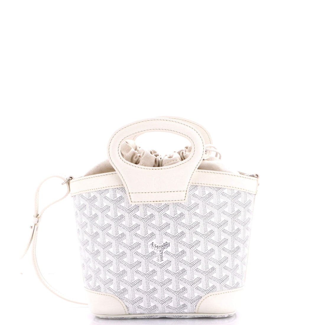 Goyard Beluga Bag Coated Canvas: Carried right, the Beluga reads as the house's working signature: the open, slouchy shoulder silhouette finished in the house's hand-painted Y-chevron canvas. The piece is finished in the house's