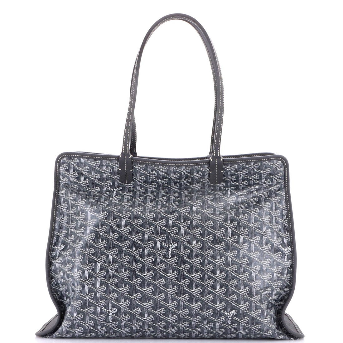 Goyard Hardy Pet Carrier Coated Canvas: The Hardy arrives here in the form the line is known for: the pet-carrier silhouette Goyard has continued to make on order for over a century. It is rendered in the house's hand-painted coated cotton