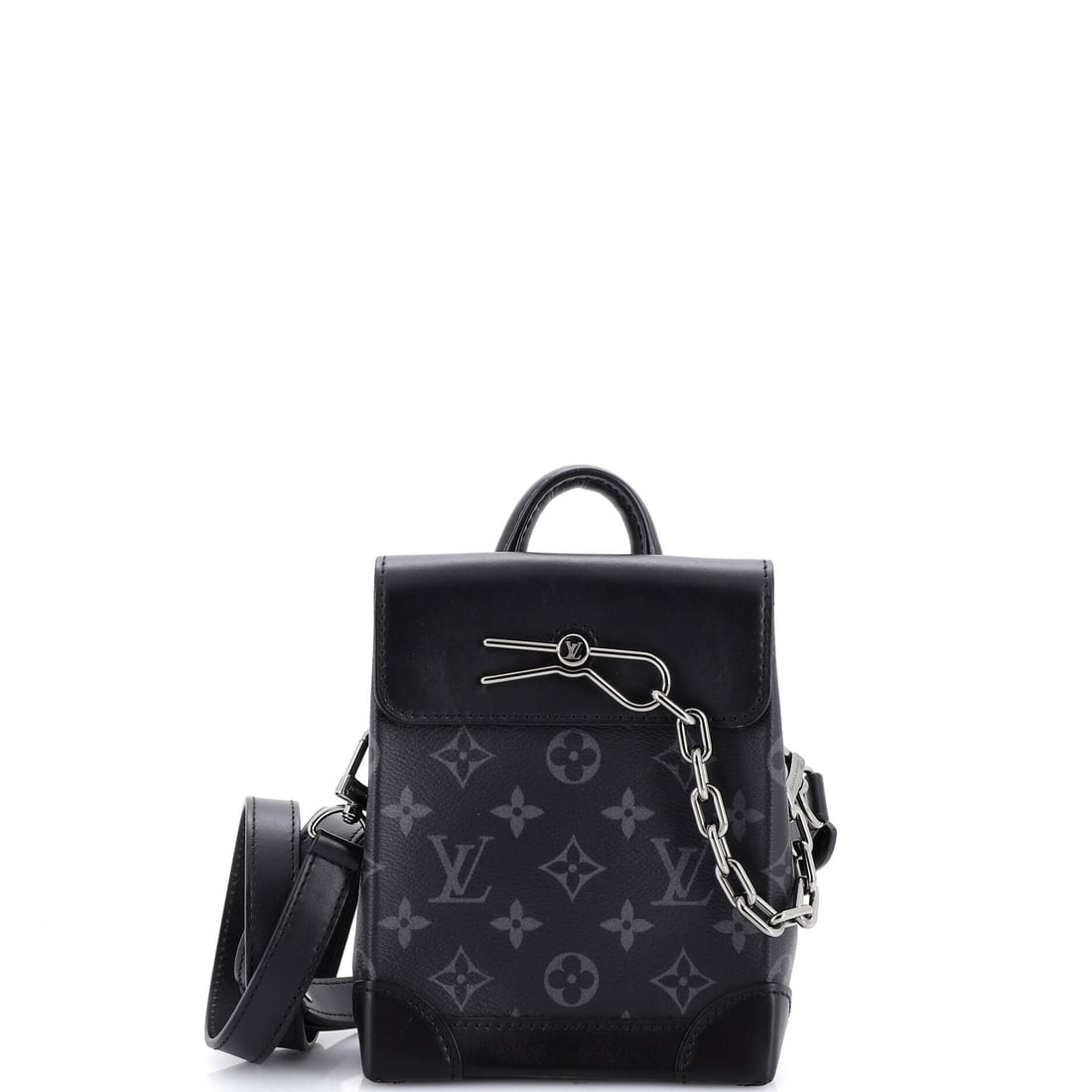 Louis Vuitton Steamer Bag Monogram Eclipse Canvas: A measured working bag in Louis Vuitton's idiom, finished with the attention a serious example asks for. The lot is catalogued as the Louis Vuitton Steamer Bag Monogram Eclipse Canvas. Built from Mono