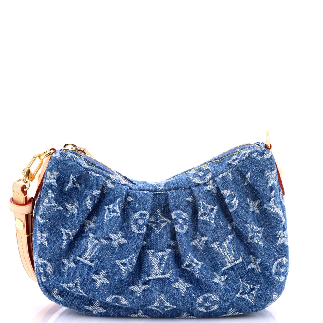 Louis Vuitton Pochette Valley Monogram Denim: Read this Pochette against its lineage and the design choices line up exactly: the slim, flat clutch profile sized to read as deliberate rather than decorative. Built from Monogram canvas - the