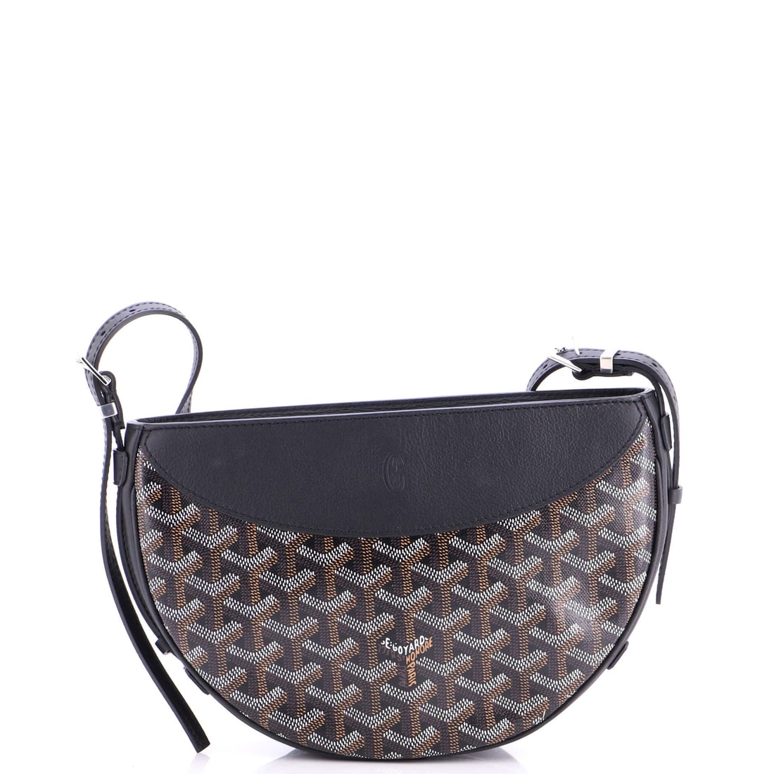 Goyard Hirondelle Shoulder Bag Coated Canvas and Leather: Look closely at the Hirondelle and the architecture explains itself - the slim shoulder-bag silhouette finished in Goyardine and named for the swallow. The finish is the house's hand-painted coated co