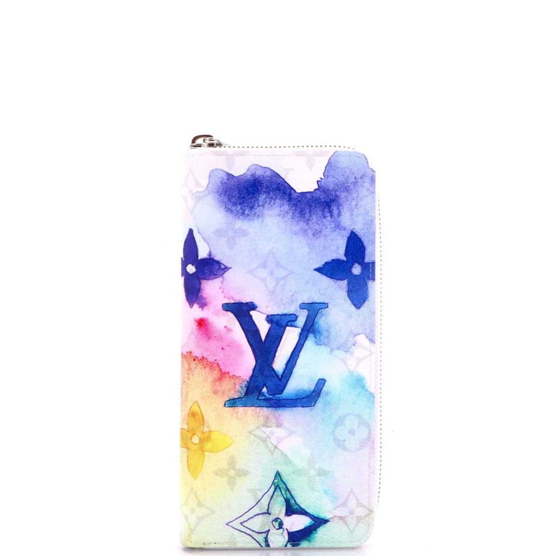 Louis Vuitton Zippy Wallet Limited Edition Monogram Watercolor Canvas: Examined closely, the Wallet resolves around a single design idea: the slim, zip-around wallet architecture sized to slip into a clutch or a coat pocket without making itself known. Built from