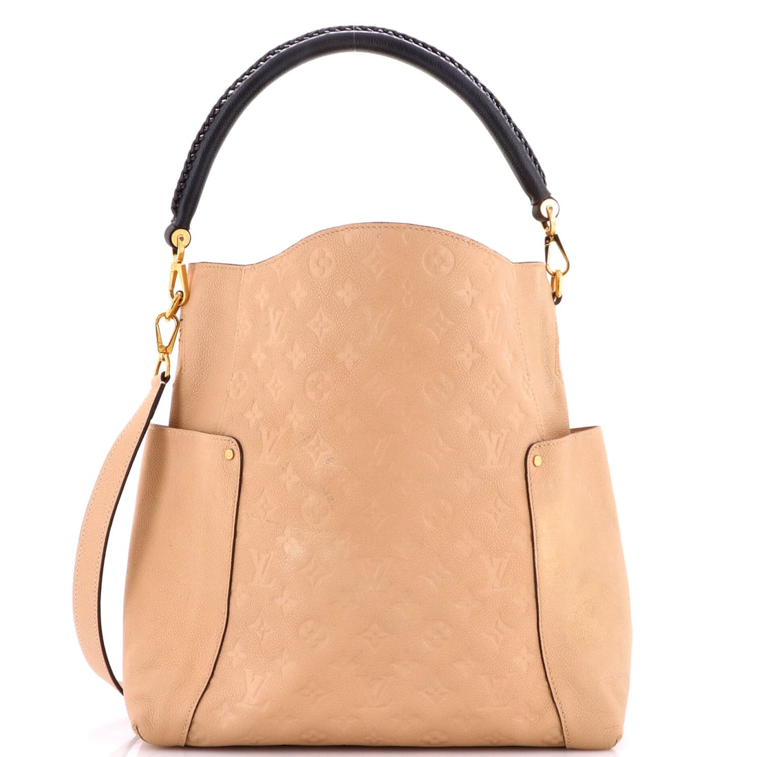 Louis Vuitton Bagatelle Hobo Monogram Empreinte Leather: Open the Bagatelle once and the line announces itself: the structured hobo silhouette named for the pavilion of the same name in the Bois de Boulogne. Worked in Monogram Empreinte - Vuitton's supple