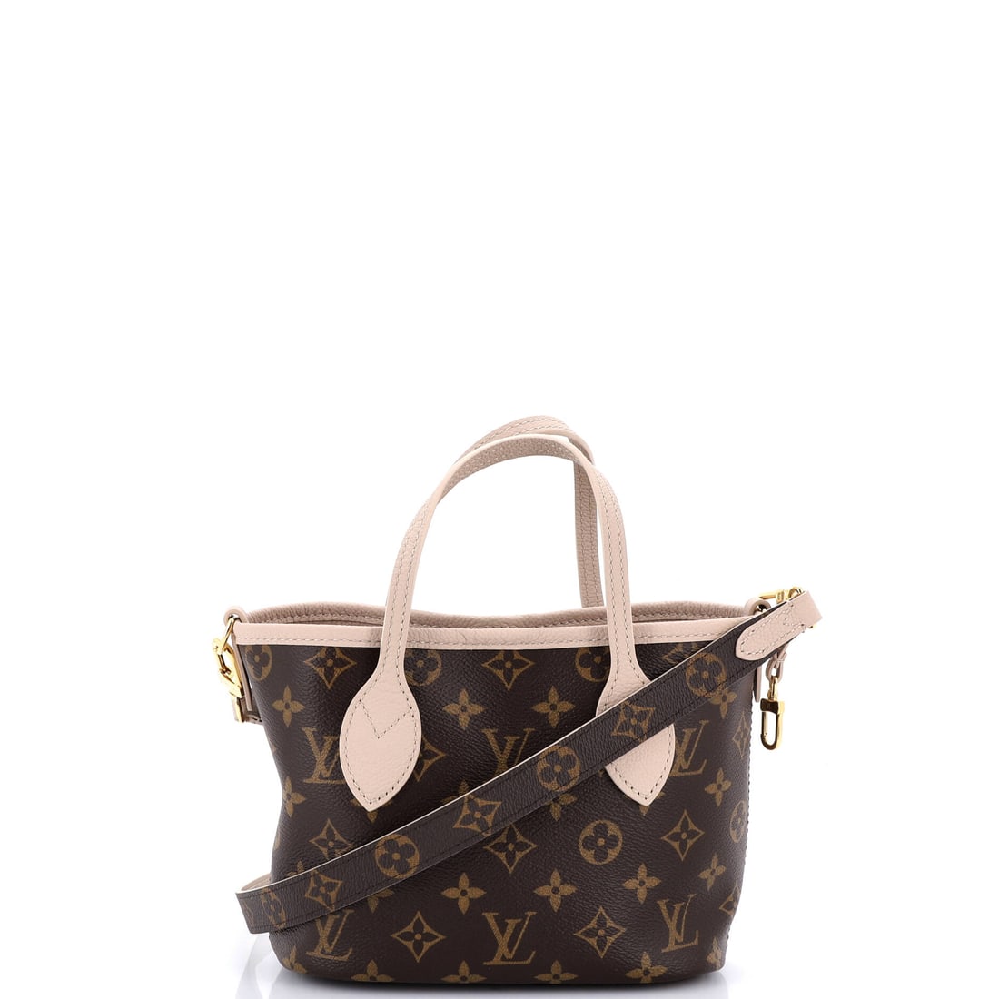Louis Vuitton Neverfull Bandouliere Inside Out Monogram Canvas and Leather: Stand the Neverfull on a flat surface and the design logic shows itself - the flat shoulder straps, the cinched side ties and the open-tote architecture that gave the line its name. It is finished in