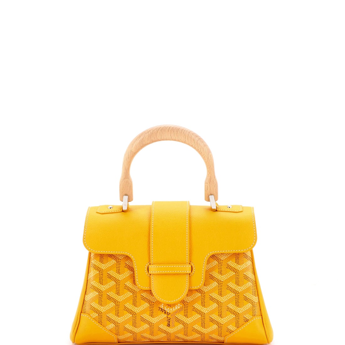 Goyard Saigon Top Handle Bag Coated Canvas with Leather: This is the Saigon as the line is meant to read - the structured top-handle silhouette finished in Goyardine, sized as the house's quiet alternative to the structured Hermes top-handles, in the propor