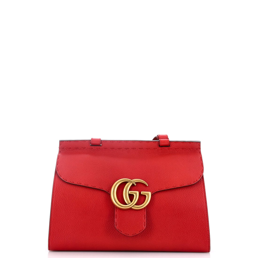 Gucci GG Marmont Top Handle Bag Leather: There is a reason the Marmont keeps returning to the conversation, and this Gucci example is part of it: the quilted-leather flap silhouette finished with the antique-finish double-G clasp that names 