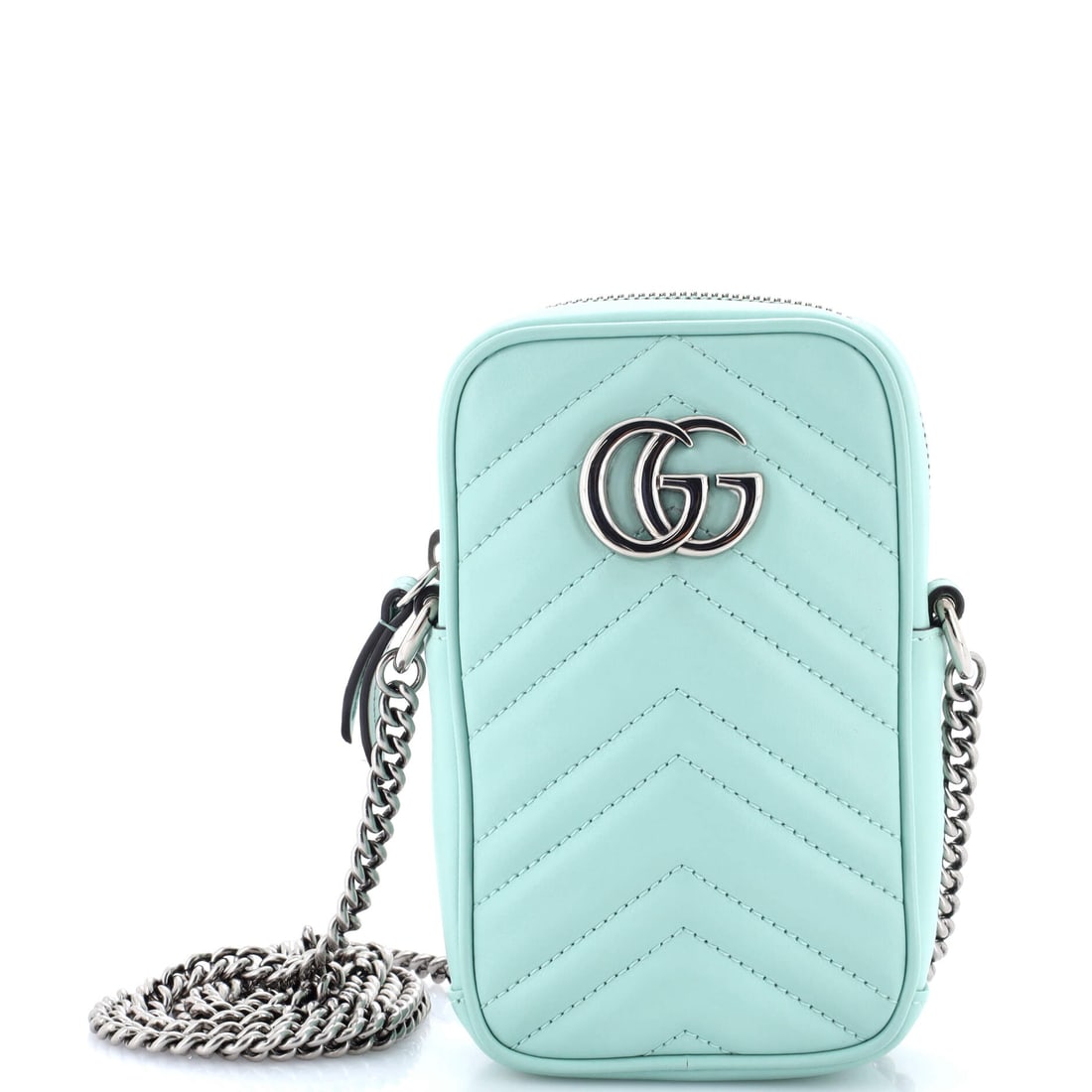 Gucci GG Marmont Vertical Phone Crossbody Bag Matelasse Leather: Pieces like this Gucci Marmont are why the line is considered a baseline: the quilted-leather flap silhouette finished with the antique-finish double-G clasp that names it. Built from matelasse leathe