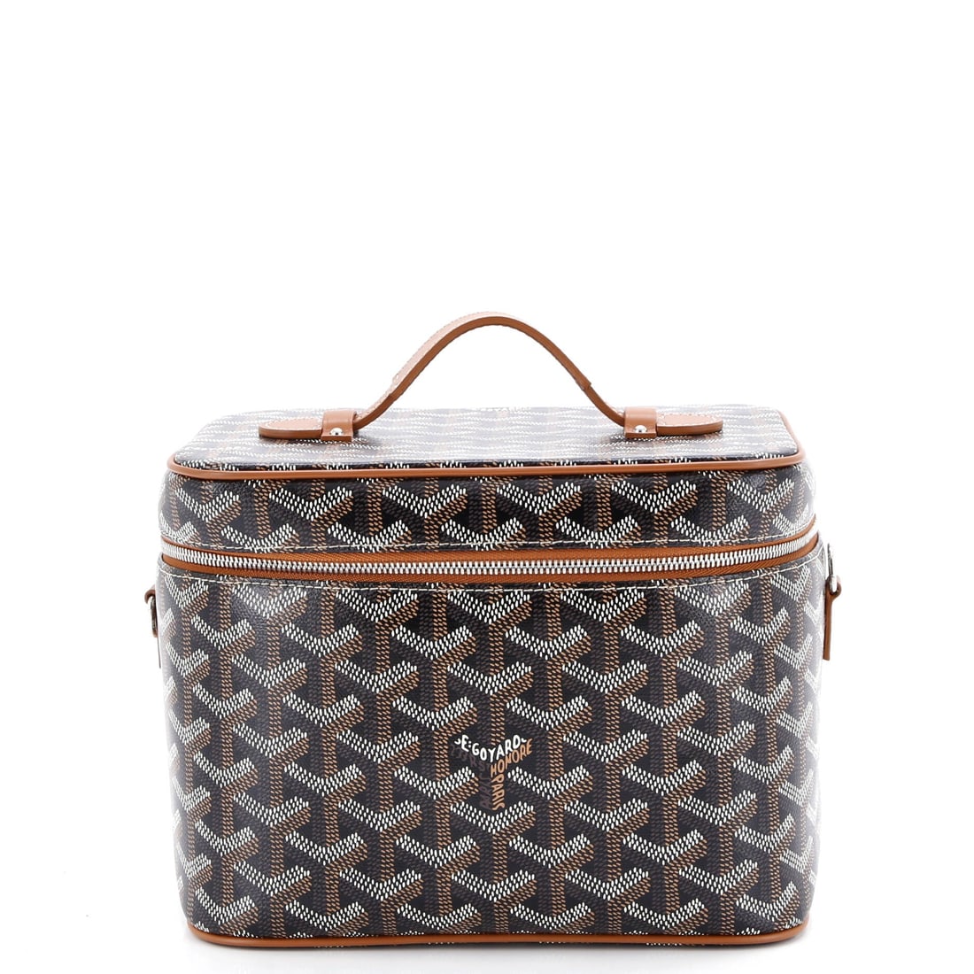 Goyard Muse Vanity Case Coated Canvas: The reason the Vanity continues to anchor the Goyard catalogue is simple: the boxy, lipped-top silhouette descended from Vuitton's nineteenth-century travel vanity cases. The piece is finished in the 