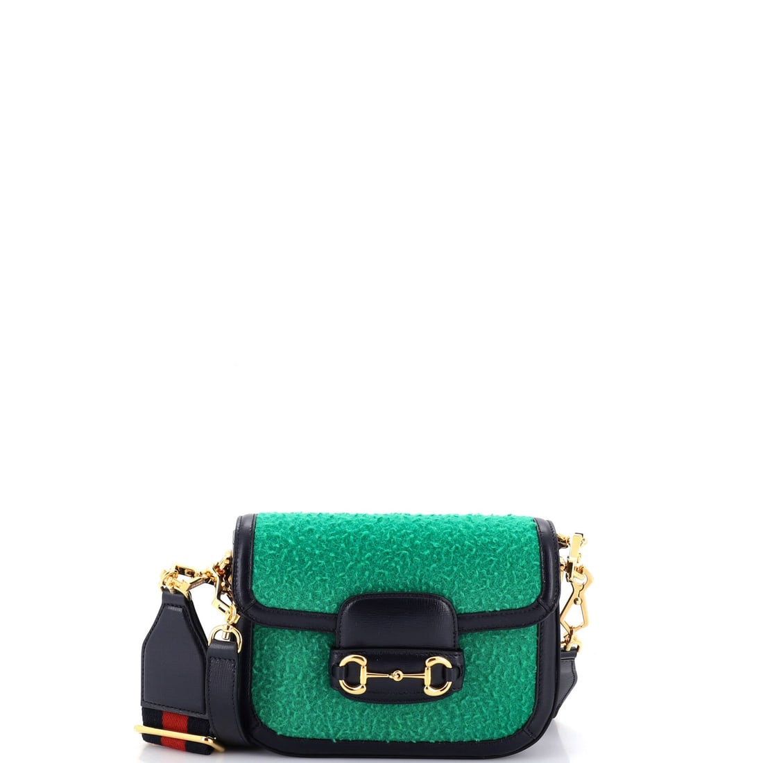 Gucci Horsebit 1955 Shoulder Bag Wool: Among Gucci's working silhouettes, the Horsebit is the one collectors return to first - the form that anchors the line within the Gucci archive. It carries wool, and the material reads as decisively a