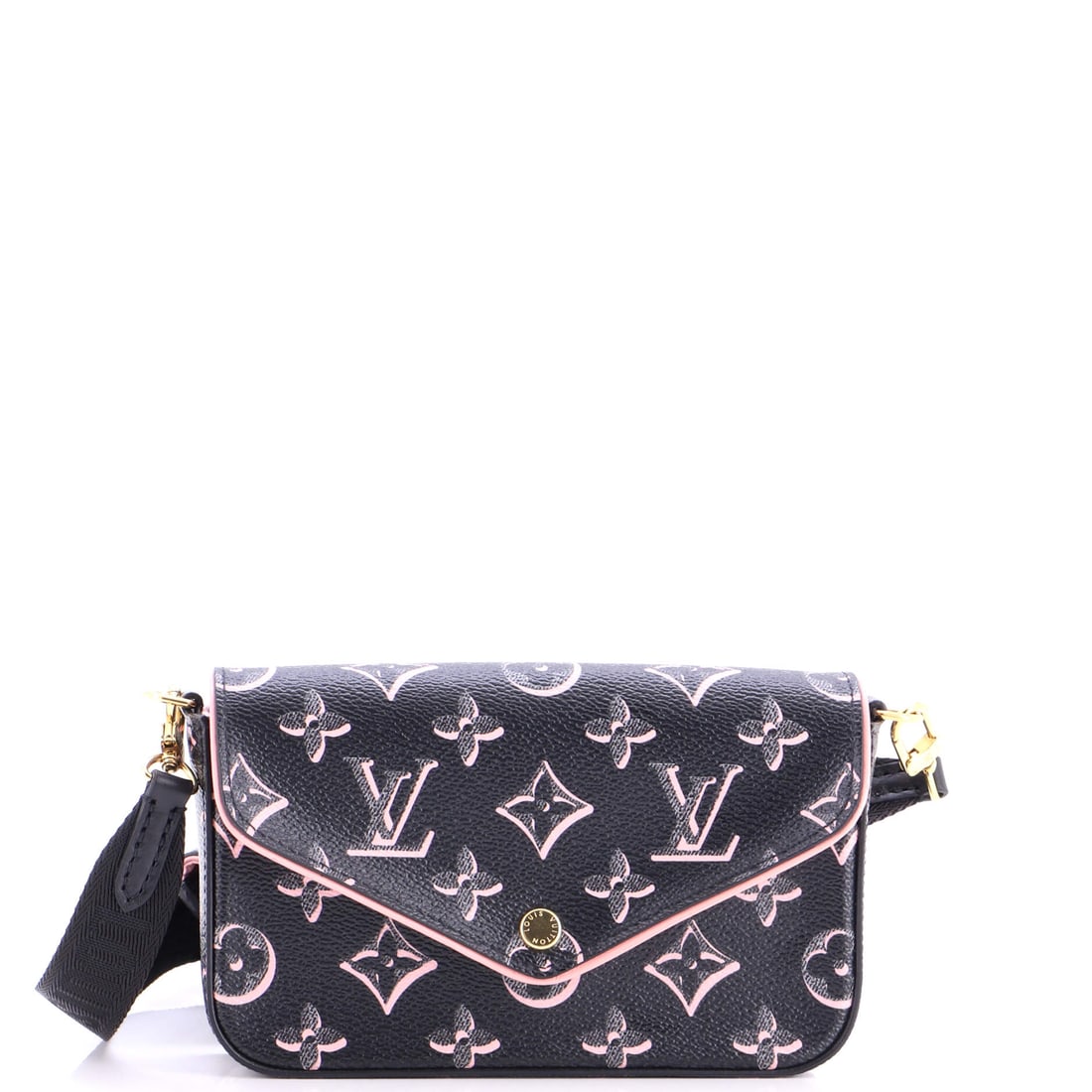 Louis Vuitton Felicie Strap & Go Handbag Fall for You Monogram Canvas: Look closely at the Felicie and the architecture explains itself - the shoulder-strap accessory, drawn to the working hardware and material vocabulary the Louis Vuitton Felicie line has stood for acro