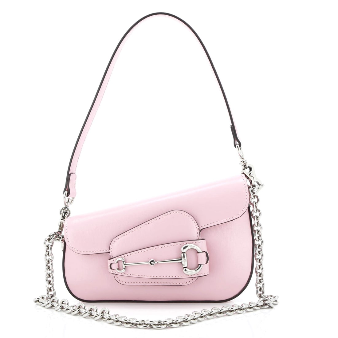 Gucci Horsebit 1955 Asymmetric Shoulder Bag Leather: There is a reason the Horsebit keeps returning to the conversation, and this Gucci example is part of it: the architecture the model has been recognised for. The 7 by 8 by 3 inch format reads as compa