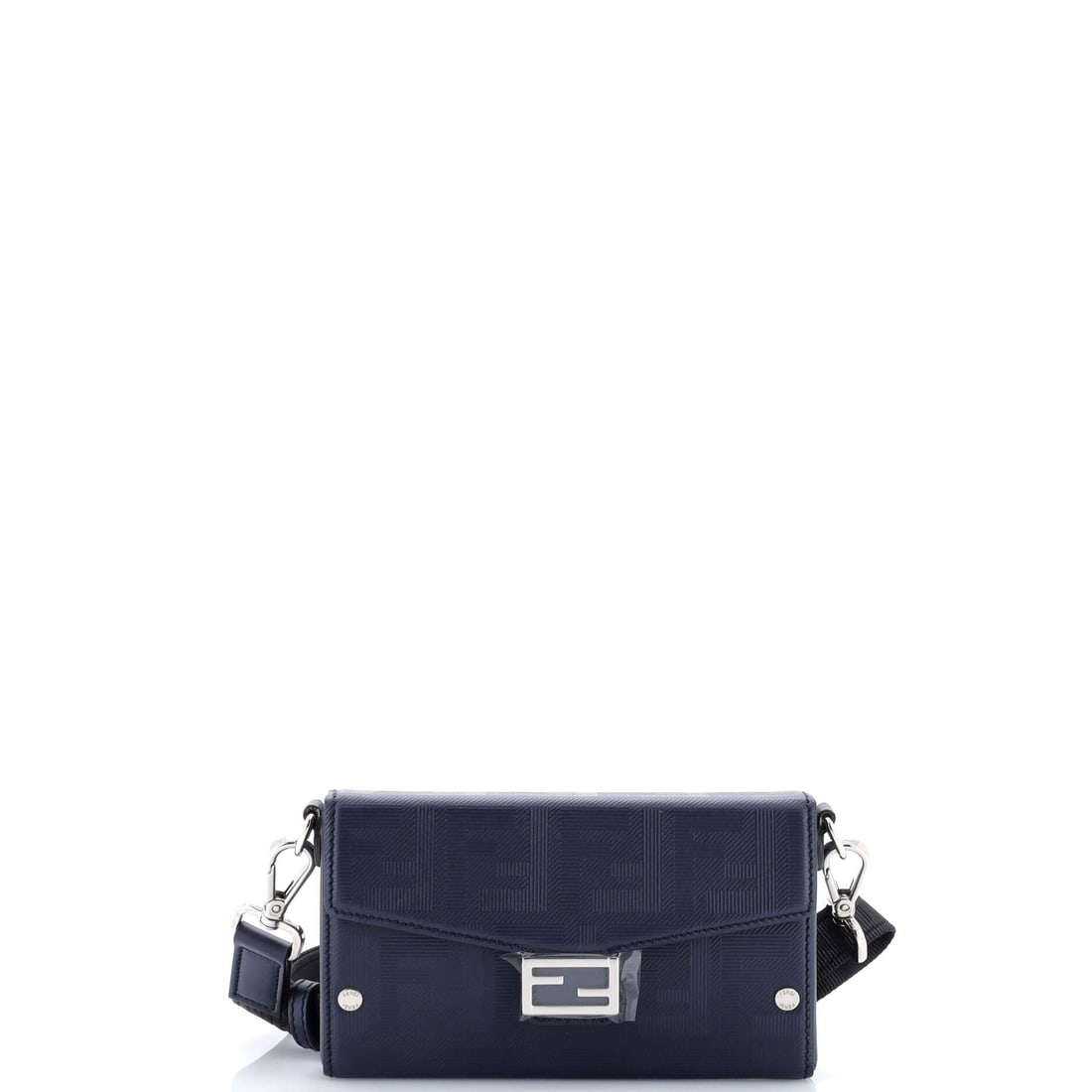 Fendi Baguette Soft Trunk Phone Pouch Zucca Embossed Leather: There is a reason the Baguette keeps returning to the conversation, and this Fendi example is part of it: the slim under-arm silhouette Silvia Venturini Fendi designed in 1997 to read as elegantly as 