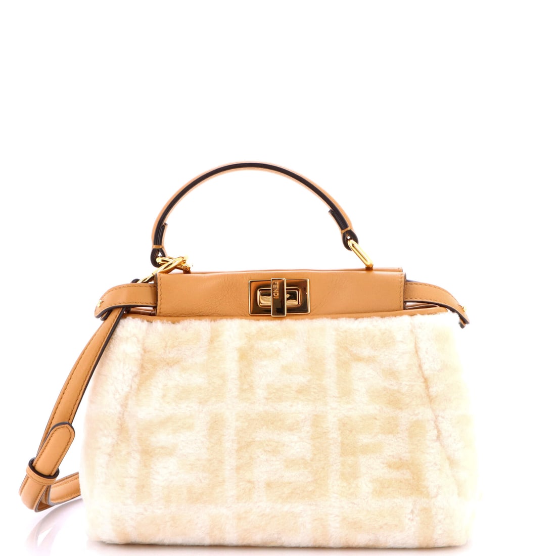 Fendi Peekaboo Bag Zucca Shearling (1 of 8)