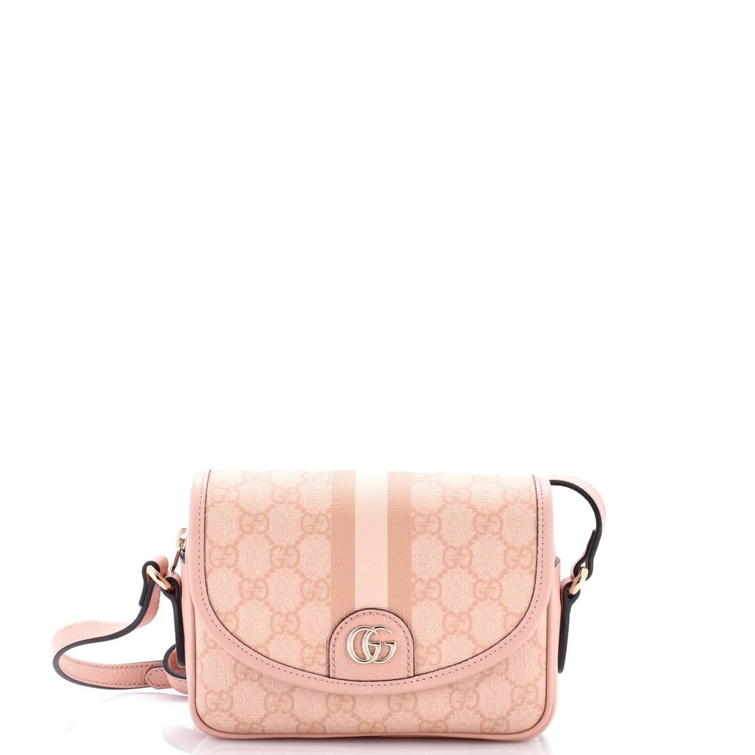Gucci Ophidia Flap Shoulder Bag GG Coated Canvas: Stand the Ophidia on a flat surface and the design logic shows itself - the boxy silhouette finished with the green-red-green Web stripe Aldo Gucci first stitched onto saddlery in the 1950s. Built fro