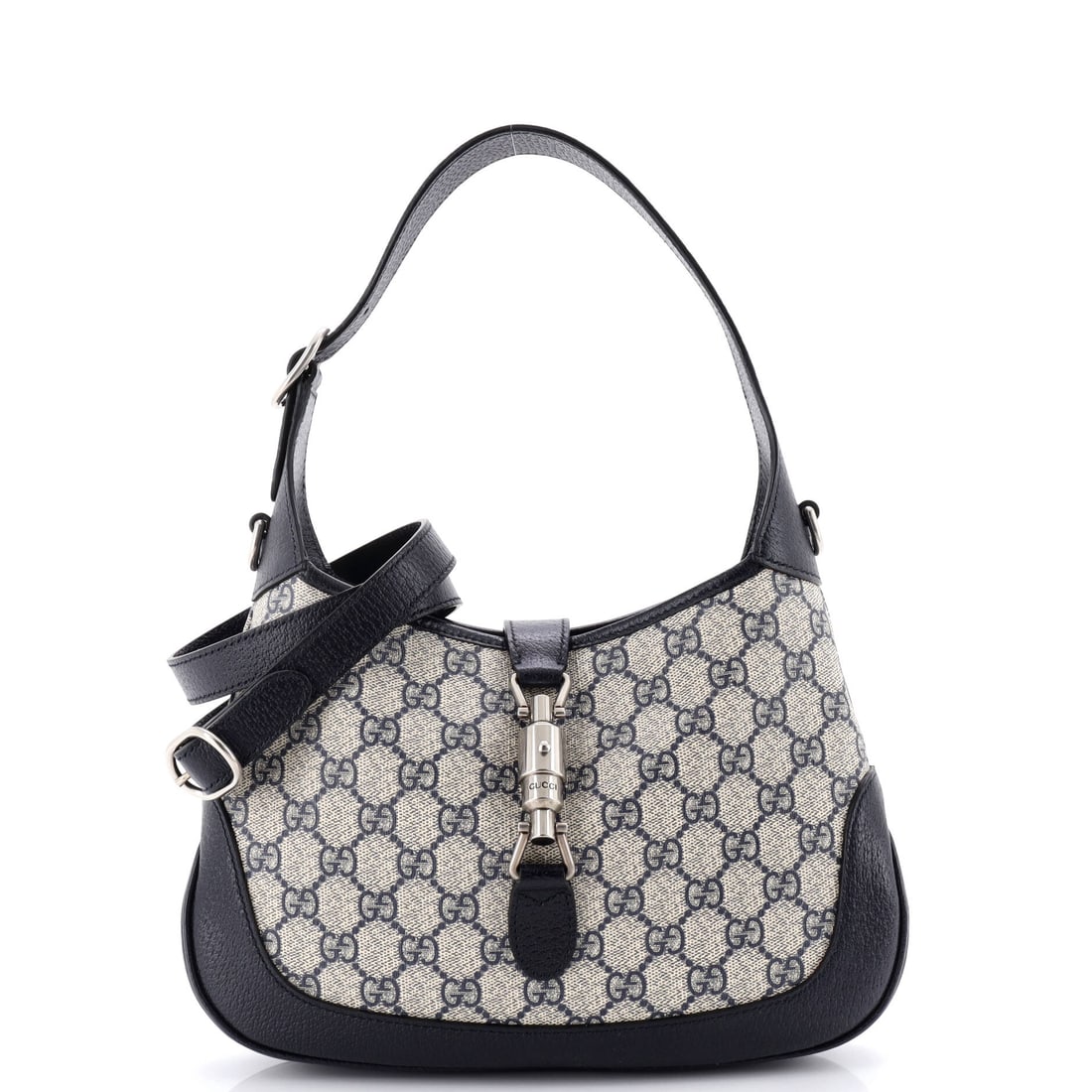 Gucci Web Strap Jackie 1961 Hobo GG Coated Canvas with Leather: Picked up once, the Jackie explains why the line has been kept in production this long: the shoulder-strap accessory, drawn to the working hardware and material vocabulary the Gucci Jackie line has st