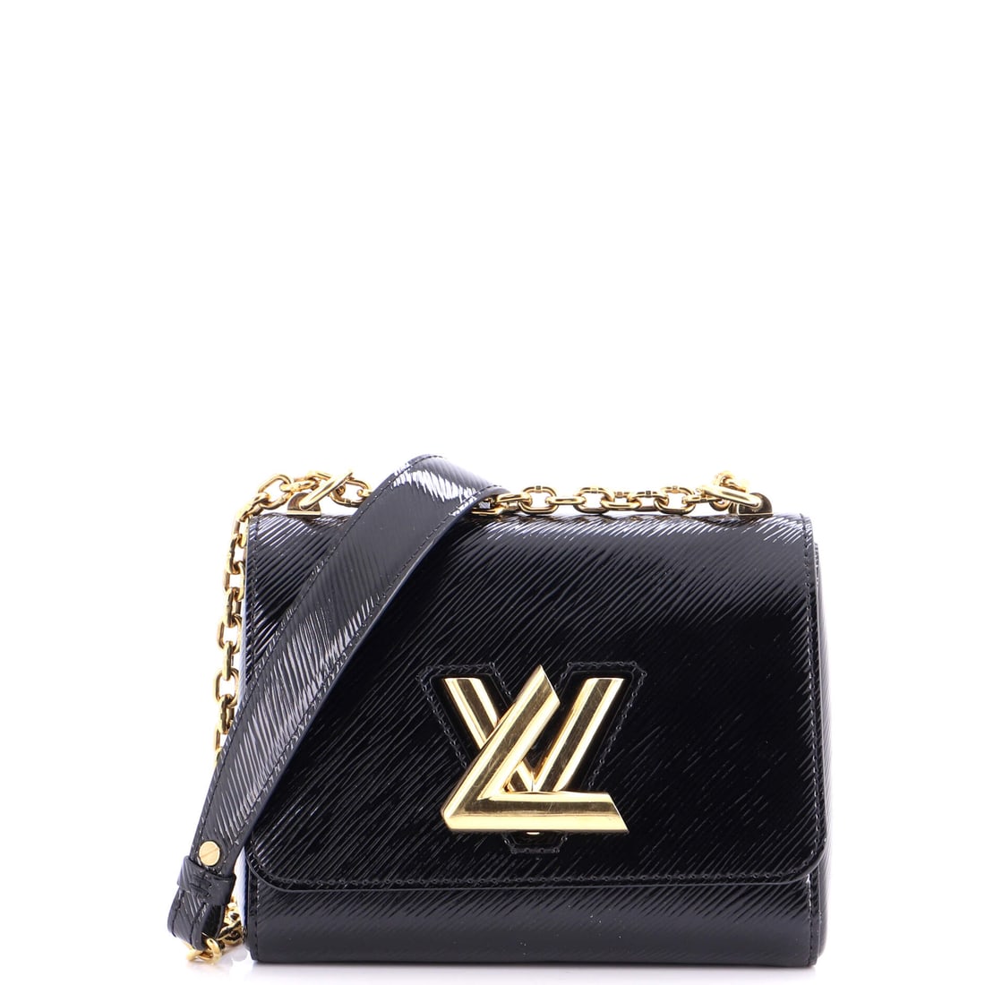 Louis Vuitton Twist Handbag Electric Epi Leather: The Twist arrives here in the form the line is known for: the twisting LV clasp Nicolas Ghesquiere drew for his first Vuitton collection in 2015. It is finished in Epi - Vuitton's textured, dyed-throu