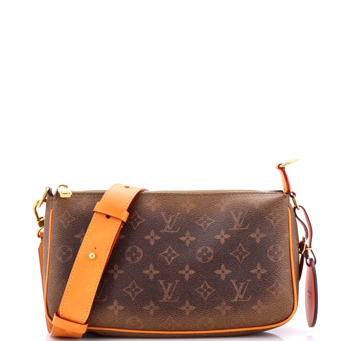 Louis Vuitton Pochette Accessoires NM Monogram Dust Leather: Louis Vuitton's Pochette arrives in the architecture that made the line known: the slim, flat clutch profile sized to read as deliberate rather than decorative. Built from Monogram canvas - the