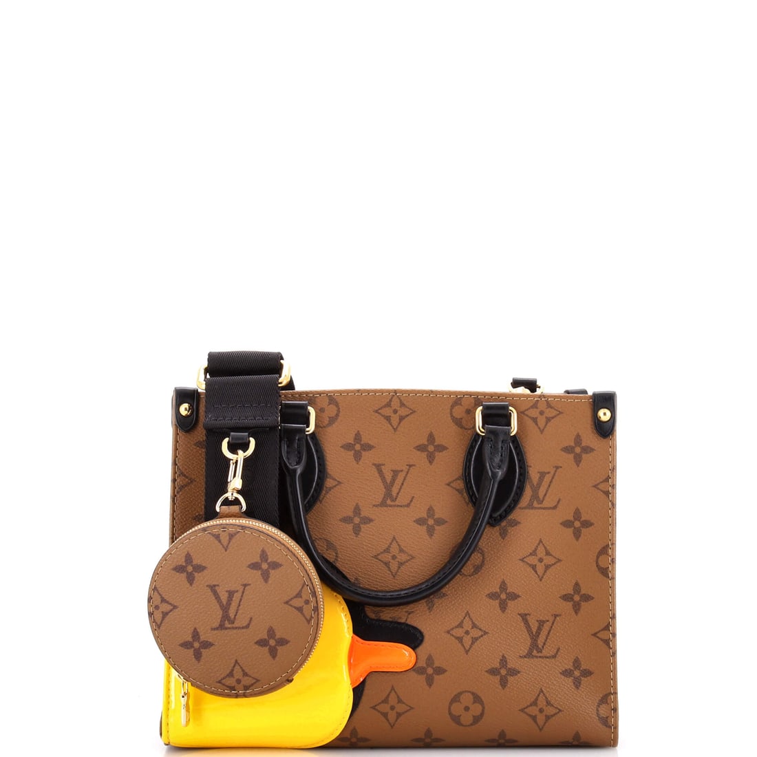 Louis Vuitton OnTheGo Tote Limited Edition Sun Yitian Reverse Monogram Canvas: Properly seen, this OnTheGo carries the architecture the line has always relied on: the open-tote architecture with twin handles top and shoulder, sized to carry a laptop and a paperback in the same c
