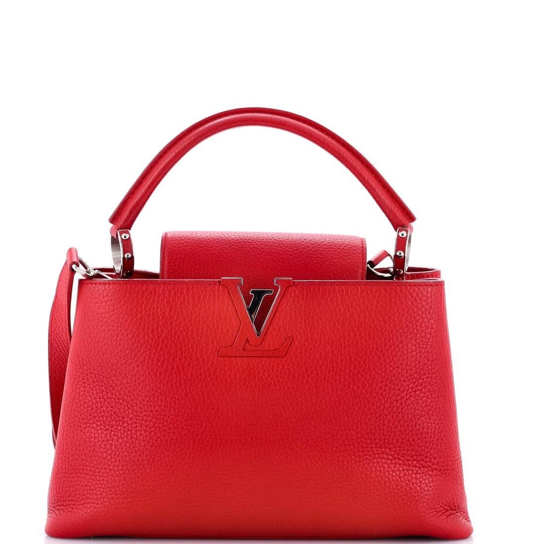 Louis Vuitton Capucines Bag Leather: Pieces like this Louis Vuitton Capucines are why the line is considered a baseline: the form that anchors the line within the Louis Vuitton archive. With a 9 by 12 by 5.5 inch format, the piece carrie