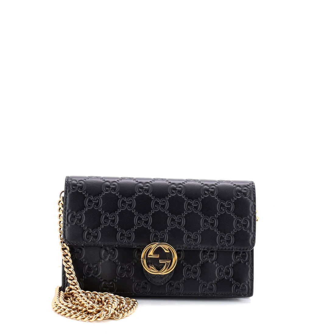 Gucci Icon Wallet on Chain Guccissima Leather: The reason the Wallet on Chain continues to anchor the Gucci catalogue is simple: the chain-strap reading of the line's flap wallet, sized to read more crossbody than SLG. Sized with a compact 4.5 by 