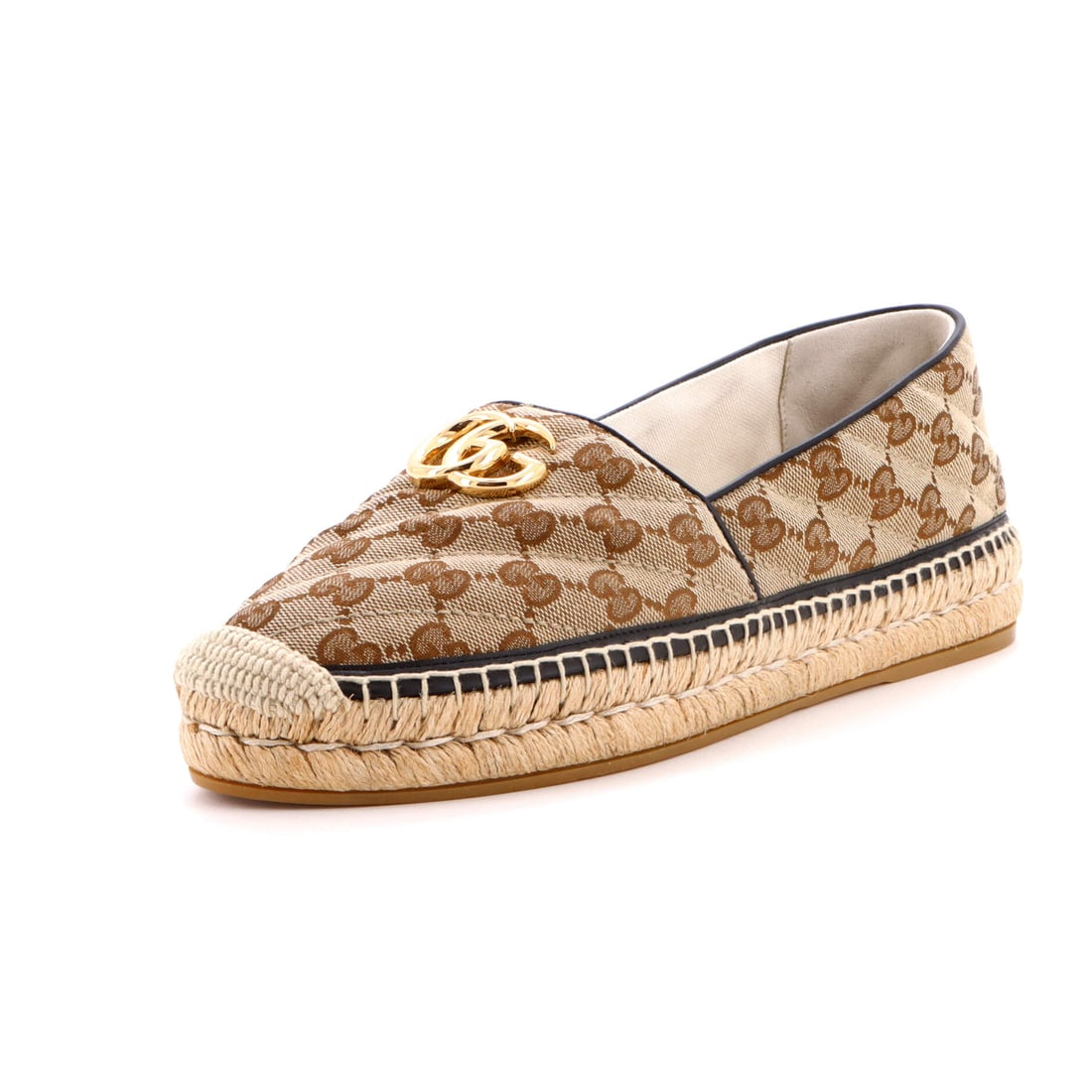 Gucci Women's GG Marmont Espadrilles Diagonal Quilted GG Canvas: Properly seen, this Marmont carries the architecture the line has always relied on: the shoe silhouette, drawn to the working hardware and material vocabulary the Gucci Marmont line has stood for acro