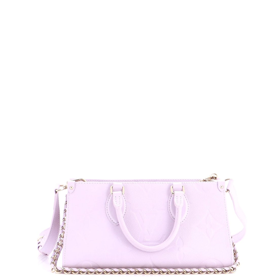 Louis Vuitton OnTheGo Tote Monogram Empreinte Giant: Look closely at the OnTheGo and the architecture explains itself - the open-tote architecture with twin handles top and shoulder, sized to carry a laptop and a paperback in the same compartment. It ca