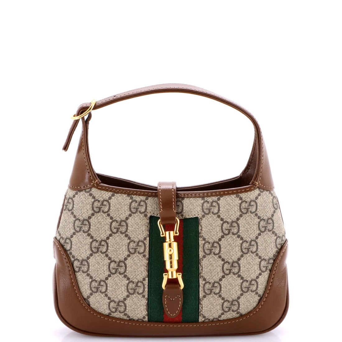 Gucci Jackie 1961 Hobo GG Coated Canvas: Read this Jackie against its lineage and the design choices line up exactly: the hobo silhouette with the piston-clasp closure that Jackie Onassis carried often enough to be renamed in her honour. It 