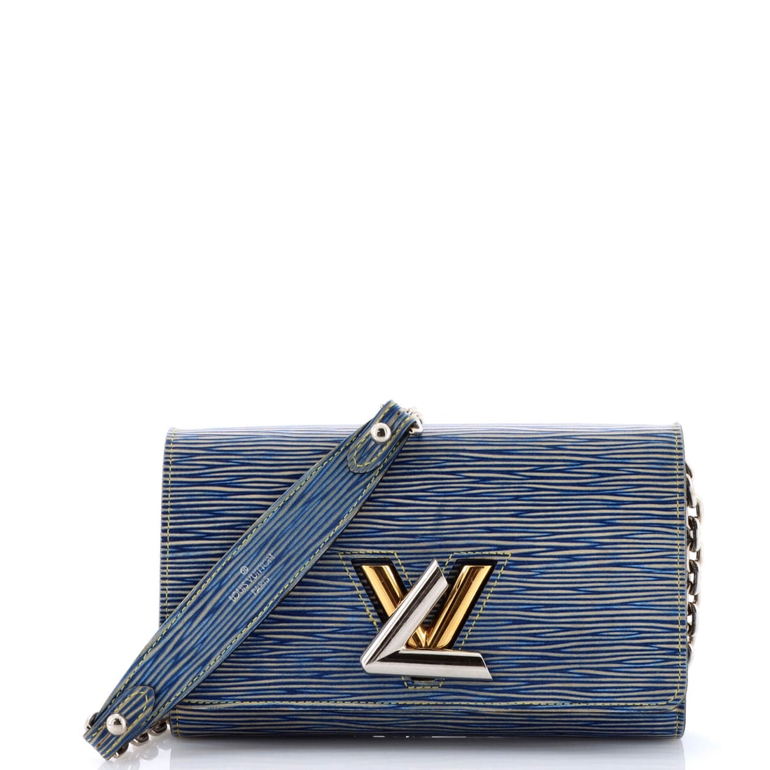Louis Vuitton Twist Chain Wallet Epi Leather: Among Louis Vuitton's working silhouettes, the Twist is the one collectors return to first - the twisting LV clasp Nicolas Ghesquiere drew for his first Vuitton collection in 2015. Built from Epi - Vu