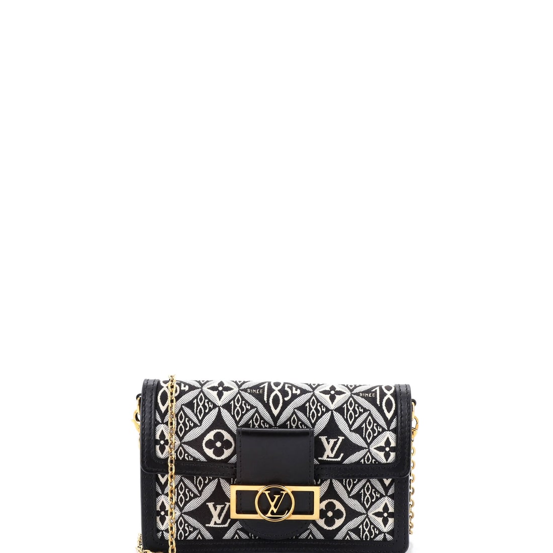 Louis Vuitton Dauphine Chain Wallet Limited Edition Since 1854 Monogram Jacquard: This is the Dauphine as the line is meant to read - the archive-flap silhouette Nicolas Ghesquiere pulled out of the Vuitton archives in 2019, with the dual-monogram, S-lock front closure, in the prop