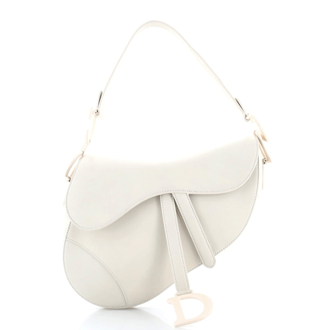 Christian Dior Saddle Handbag Oblique Embossed Calfskin: Examined closely, the Saddle resolves around a single design idea: the asymmetric, stirrup-clasp silhouette John Galliano drew up for Dior in 1999. Built from Oblique - Dior's diagonal-monogram jacqua