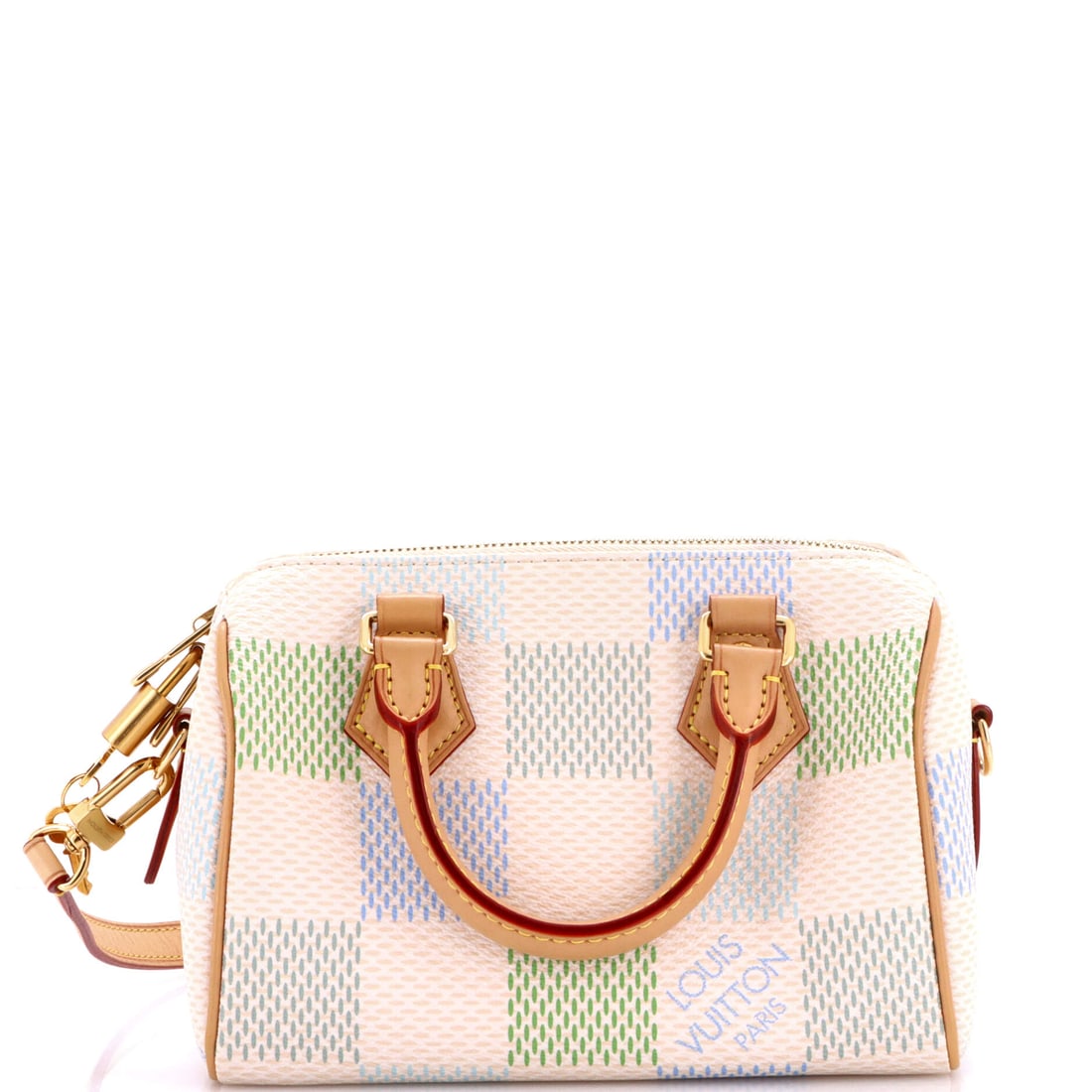 Louis Vuitton Speedy Bandouliere Bag Limited Edition Damierlicious Giant: Carried right, the Speedy reads as the house's working signature: the rolled top handles, the curved silhouette and the front-and-back symmetry that have made it the most copied bag in handbag history