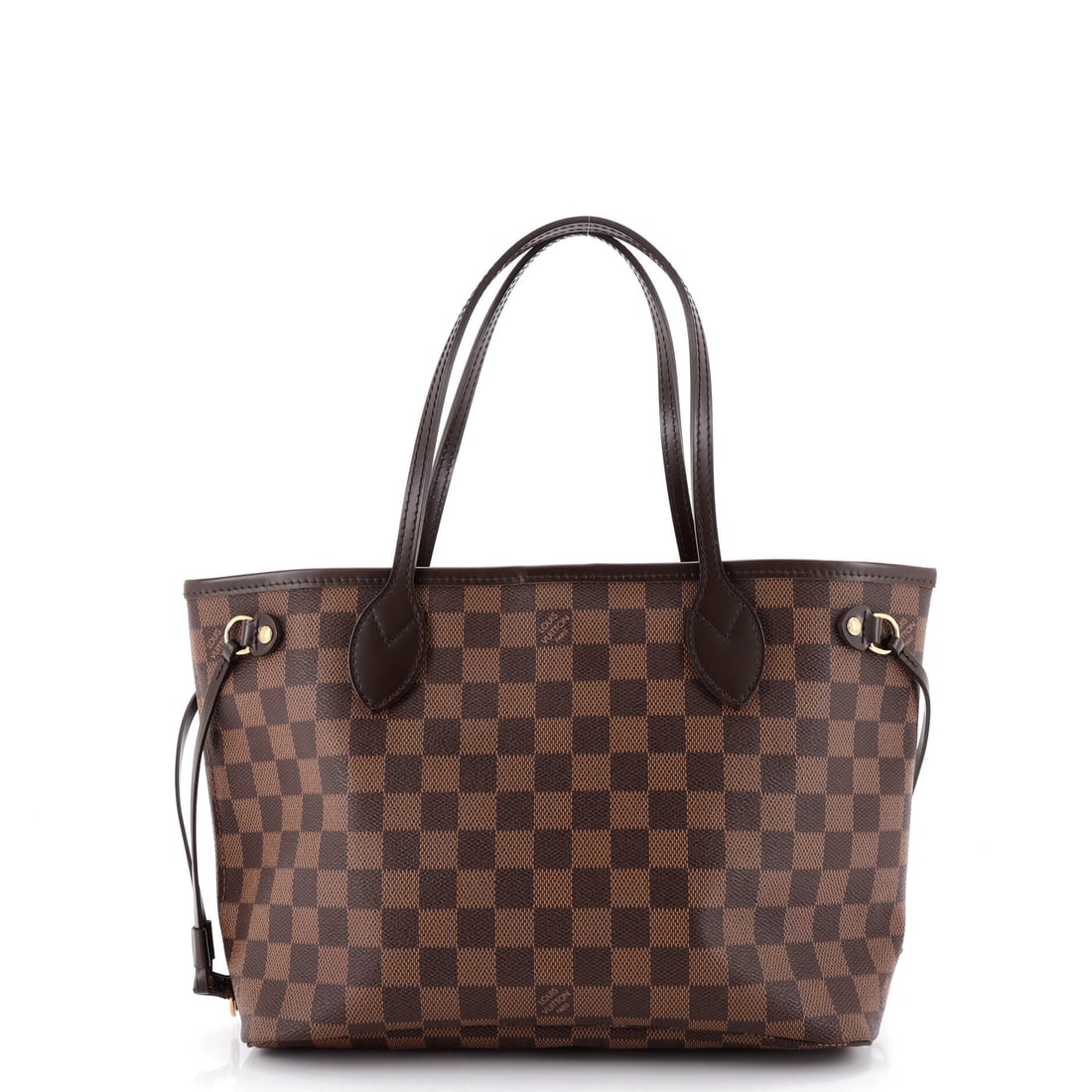 Louis Vuitton Neverfull Tote Damier: The Neverfull arrives here in the form the line is known for: the flat shoulder straps, the cinched side ties and the open-tote architecture that gave the line its name. It is rendered in Damier - Vui