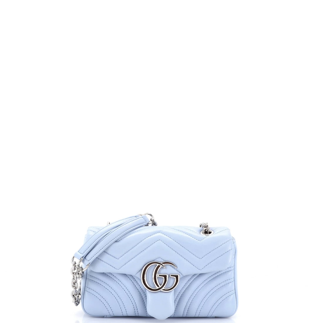 Gucci GG Marmont Flap Bag Matelasse Leather: Among Gucci's working silhouettes, the Marmont is the one collectors return to first - the quilted-leather flap silhouette finished with the antique-finish double-G clasp that names it. It carries mat