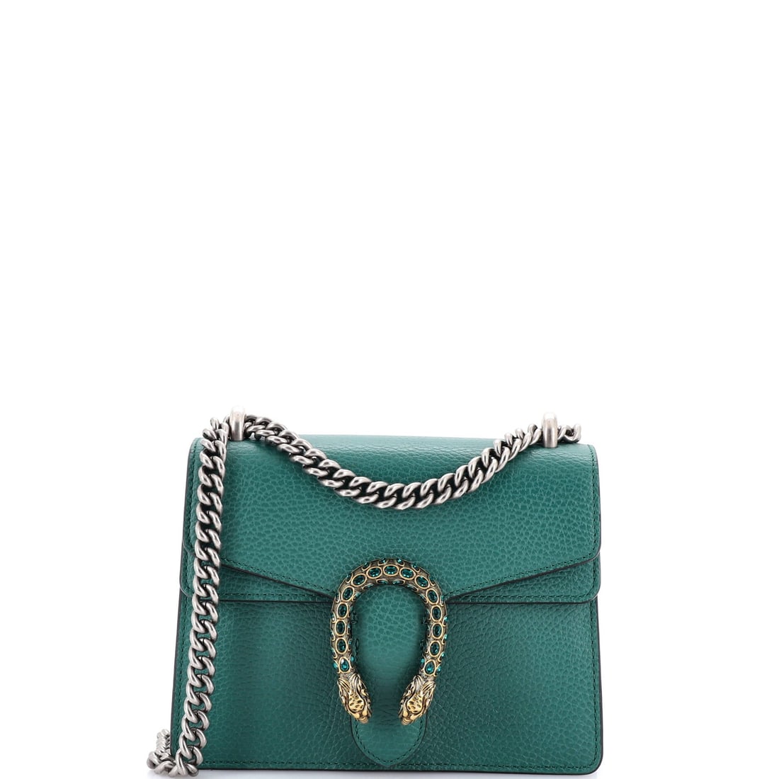 Gucci Dionysus Bag Leather: At full read, the Dionysus is exactly what the line has always promised: the flap silhouette closed by the tiger-head clasp Alessandro Michele drew from the myth of Dionysus. At 6 by 8 by 2 inch, the 