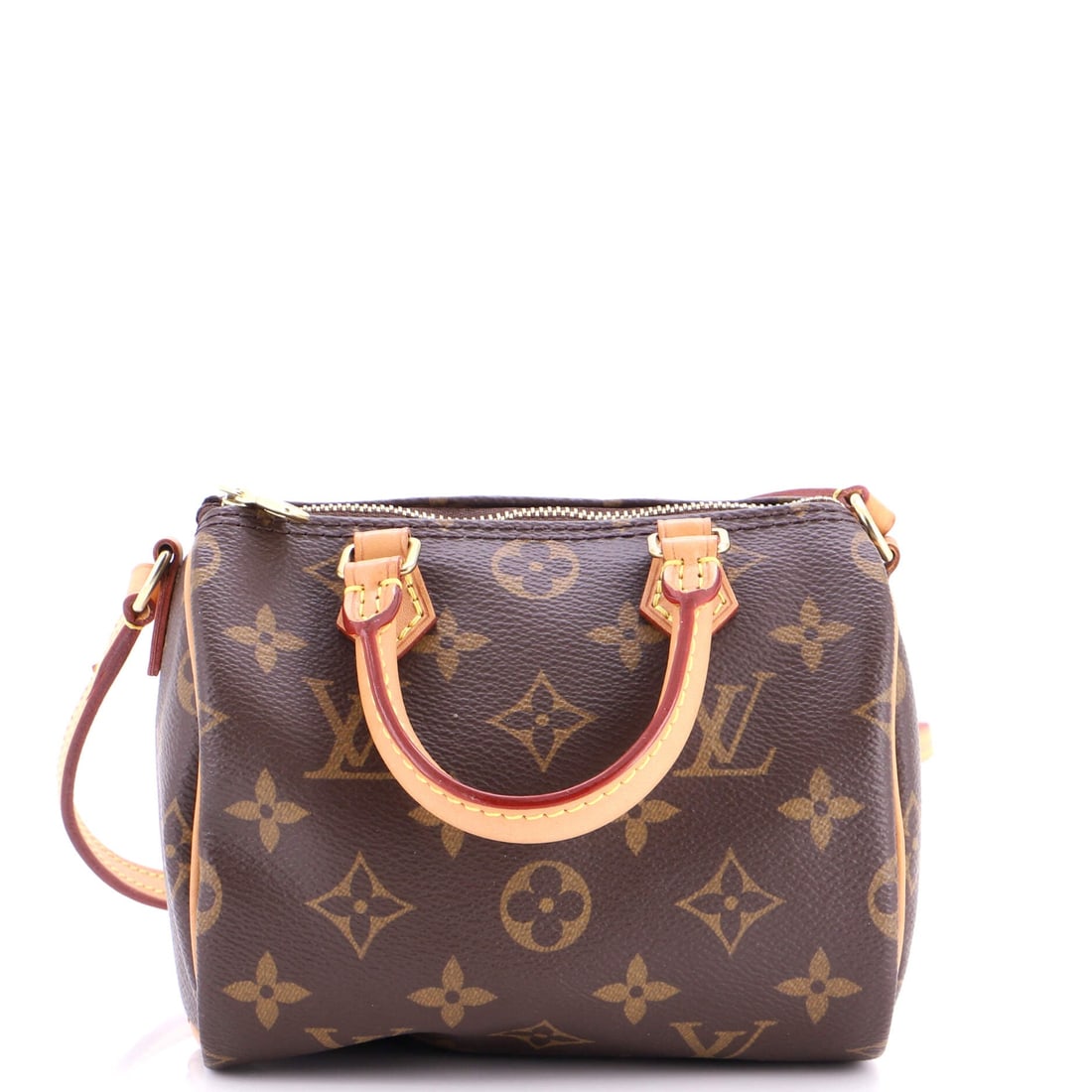 Louis Vuitton Speedy Bandouliere Bag Monogram Canvas: This is the Speedy as the line is meant to read - the rolled top handles, the curved silhouette and the front-and-back symmetry that have made it the most copied bag in handbag history, in the proport