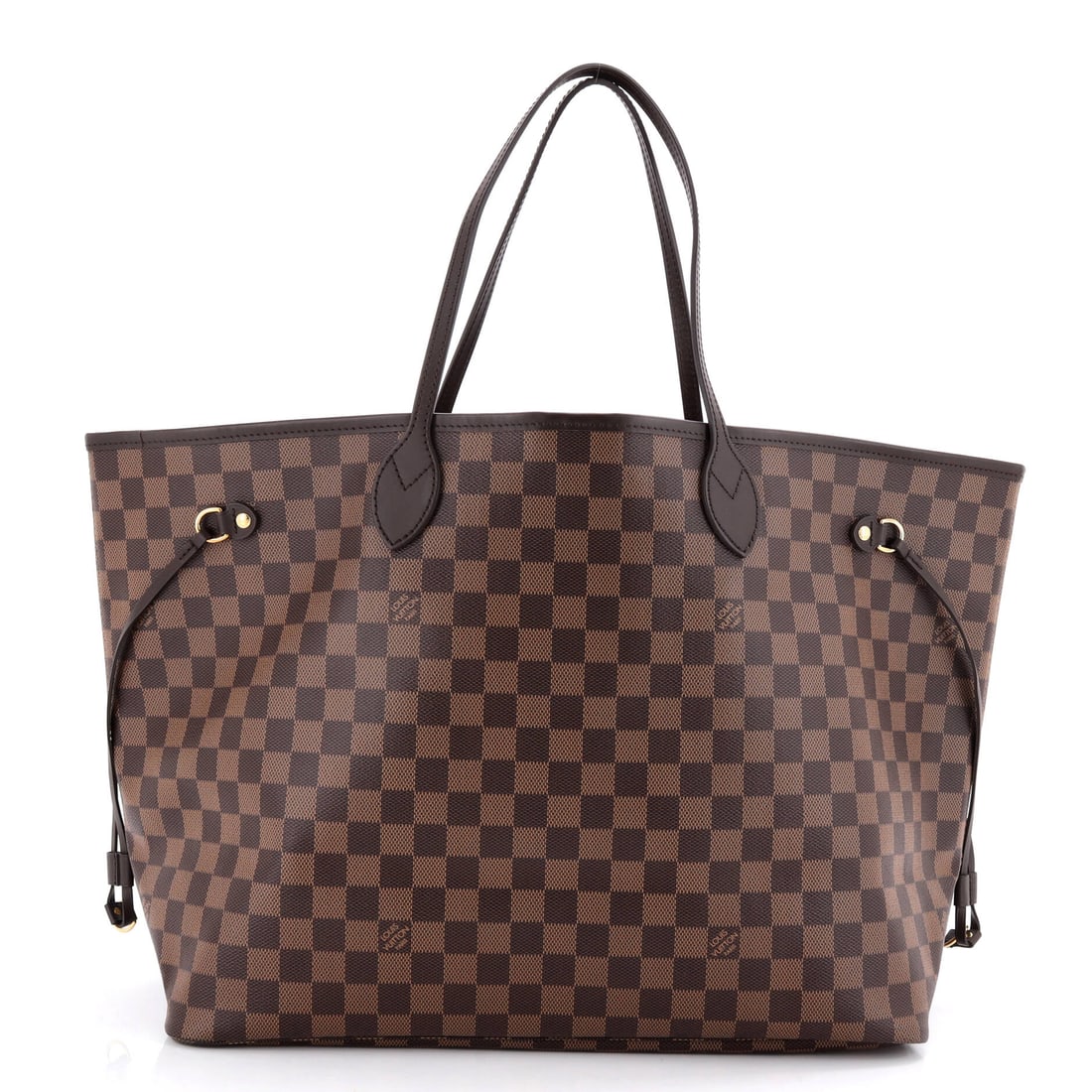 Louis Vuitton Neverfull NM Tote Damier: At full read, the Neverfull is exactly what the line has always promised: the flat shoulder straps, the cinched side ties and the open-tote architecture that gave the line its name. It carries Damier 