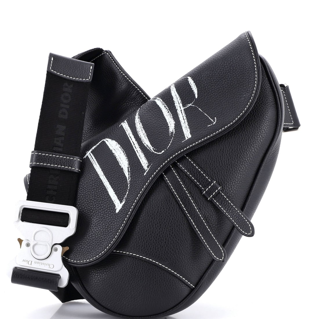 Christian Dior Alex Foxton Logo Saddle Crossbody Bag Printed Leather (1 of 6)
