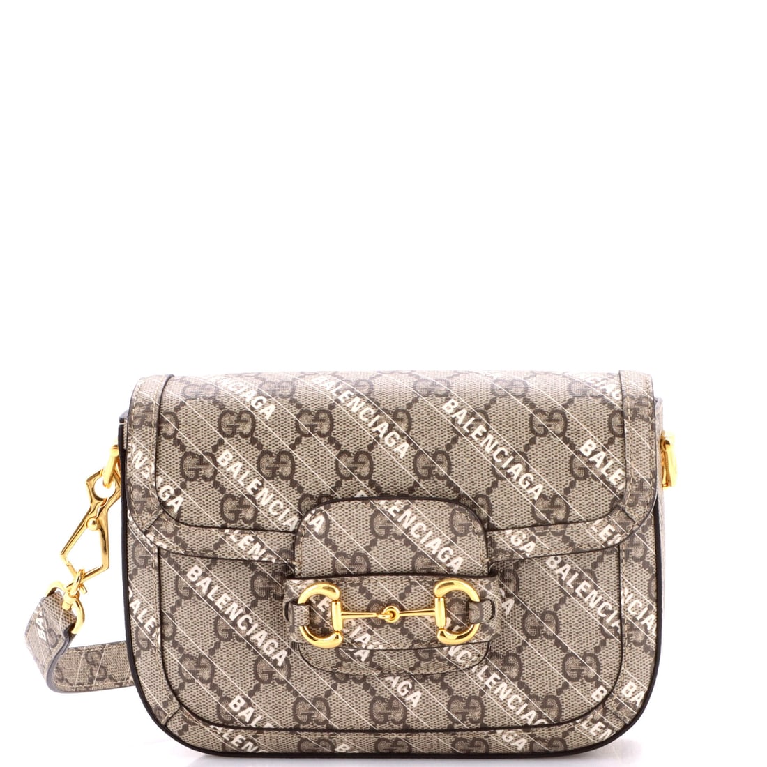 Gucci x Balenciaga The Hacker Project Horsebit 1955 Shoulder Bag GG Coated Canvas (1 of 8)