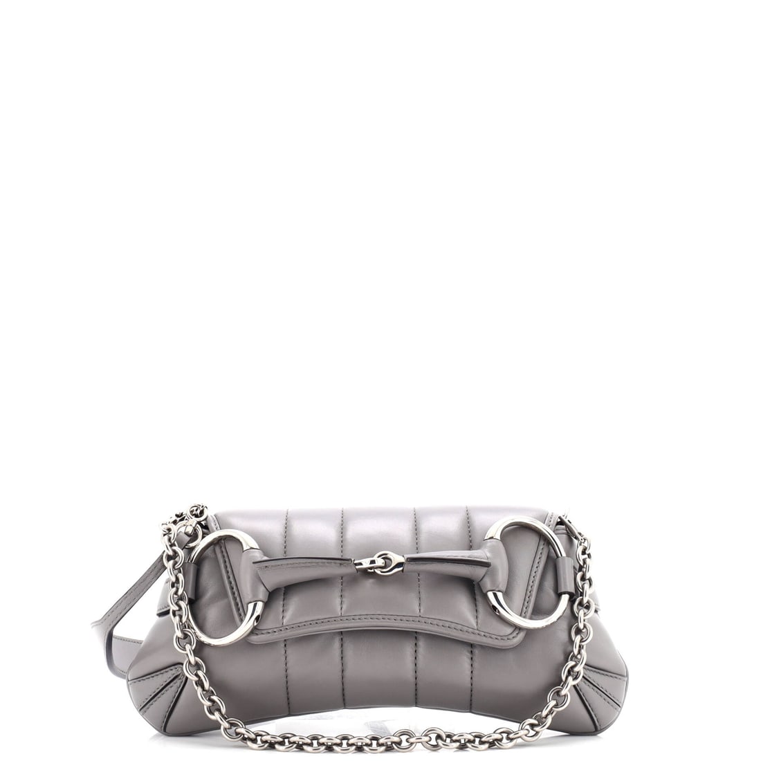 Gucci Horsebit Chain Shoulder Bag Vertical Quilted Leather: Stand the Horsebit on a flat surface and the design logic shows itself - the proportion the line has kept across reissues. Its 4.5 by 11 by 2 inch footprint gives it a true day-bag presence without fo