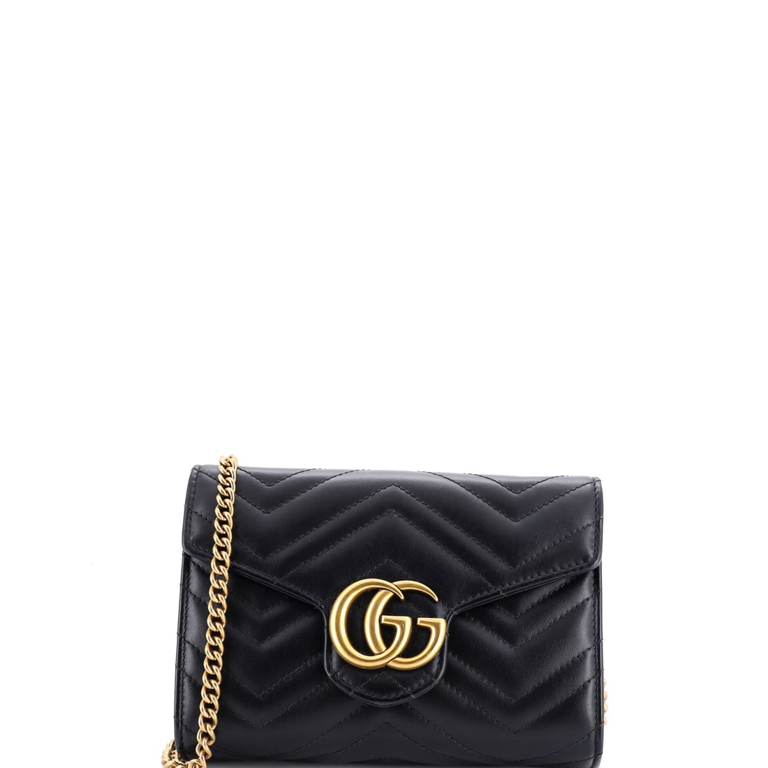 Gucci GG Marmont Chain Wallet Matelasse Leather: Picked up once, the Marmont explains why the line has been kept in production this long: the quilted-leather flap silhouette finished with the antique-finish double-G clasp that names it. Worked in ma
