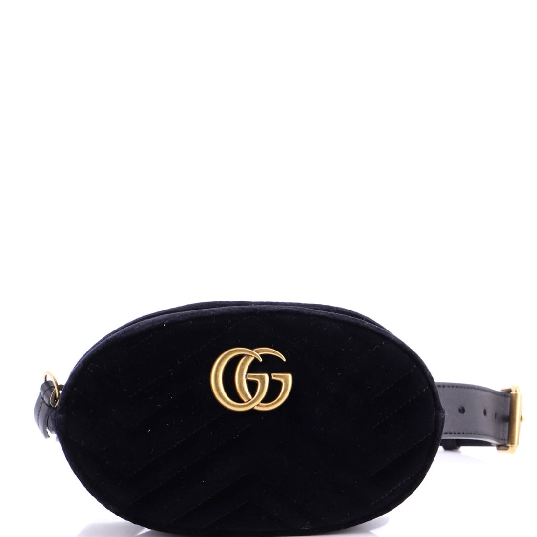 Gucci GG Marmont Belt Bag Matelasse Velvet: The Marmont arrives here in the form the line is known for: the quilted-leather flap silhouette finished with the antique-finish double-G clasp that names it. Its 4.5 by 7 by 2 inch footprint gives it