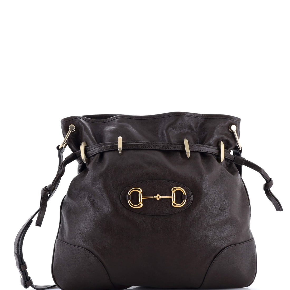 Gucci Horsebit 1955 Messenger Bag Leather: Carried right, the Horsebit reads as the house's working signature: the silhouette the Gucci catalogue has always held the line on. Sized with an ample 14 by 15 by 1 inch profile, the proportion does 