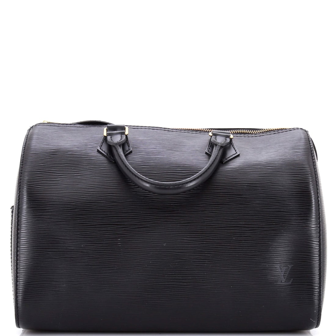 Louis Vuitton Speedy Handbag Epi Leather: Picked up once, the Speedy explains why the line has been kept in production this long: the rolled top handles, the curved silhouette and the front-and-back symmetry that have made it the most copied