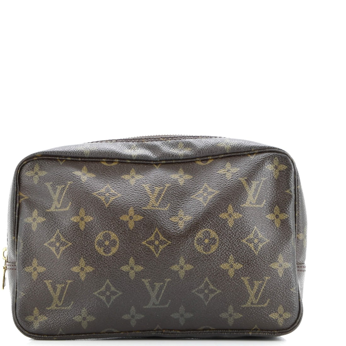 Louis Vuitton Trousse Toiletry Pouch Monogram Canvas 23: Louis Vuitton built the Trousse Toiletry Pouch as the kind of compact carry that travels well, looks intentional on its own, and earns its place in rotation. Surface and finish come from Monogram coat