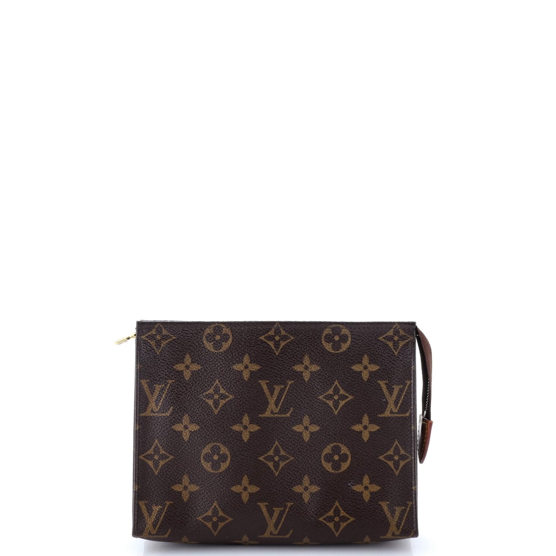 Louis Vuitton Toiletry Pouch Monogram Canvas 19: Louis Vuitton's Toiletry Pouch is a small-scale carry done at full atelier discipline, with hardware and edge-paint to match. Construction sits in Monogram coated canvas, the house's signature LV-prin